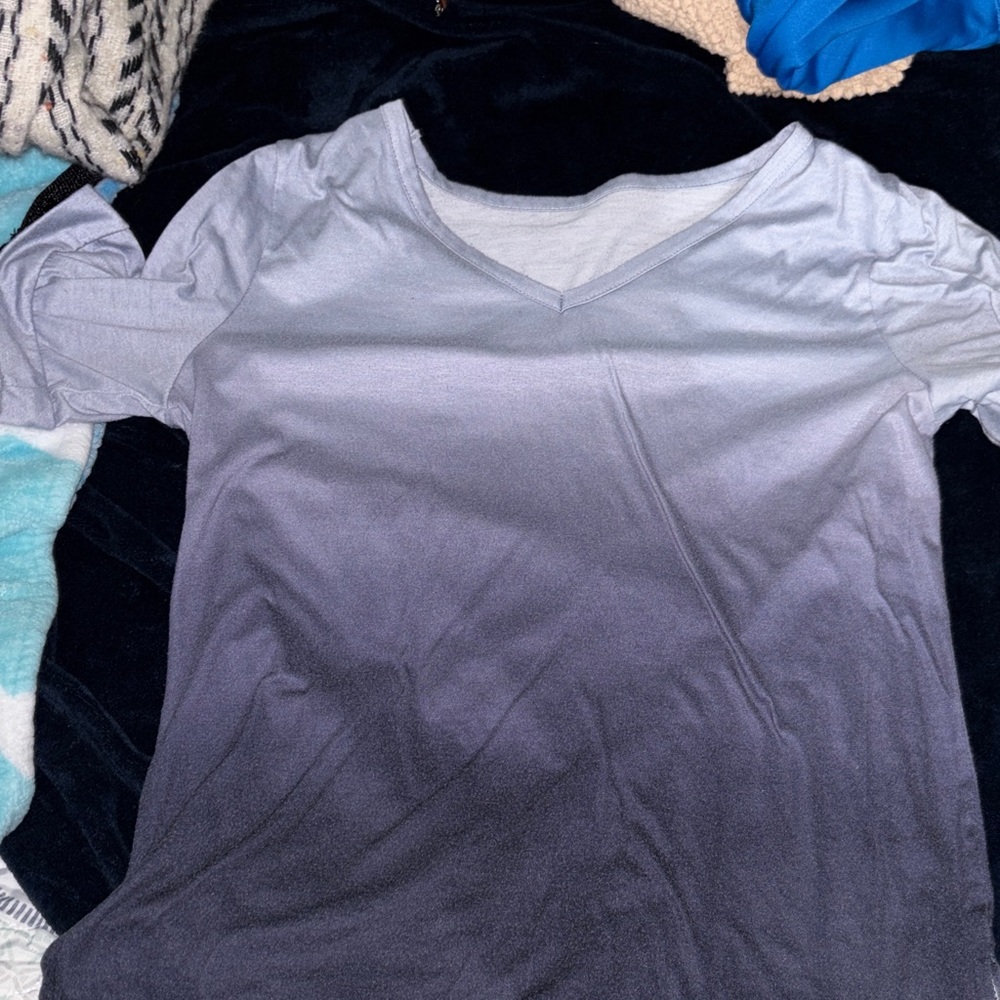 Gray Ombre V-Neck Shirt